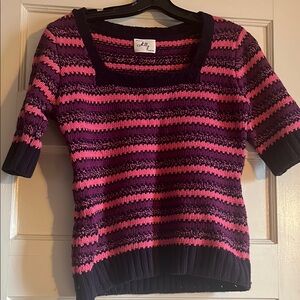 Milky- Super Cute - Pink and Purple Striped Sweater Wool